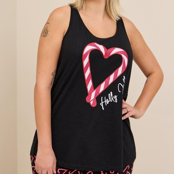 Torrid Black Tank Top with Red Candy Cane Heart - Picture 5 of 7